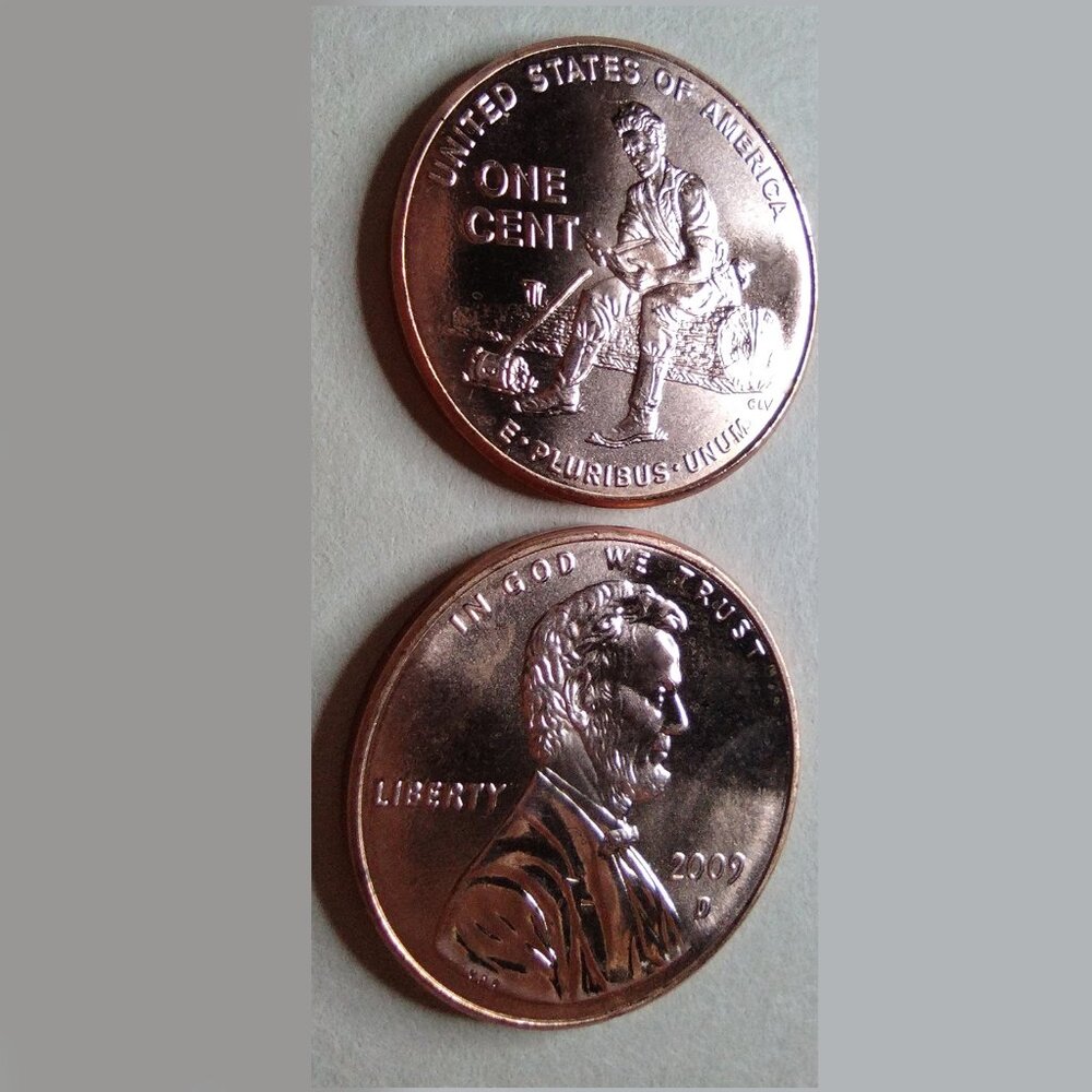 One Coin (shows front and back) 2009 BU, RD, Lincoln Cent "The Formative Years"